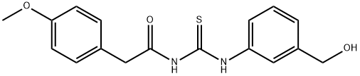 N-({[3-(hydroxymethyl)phenyl]amino}carbonothioyl)-2-(4-methoxyphenyl)acetamide 구조식 이미지