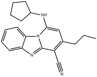 1-(cyclopentylamino)-3-propylbenzo[4,5]imidazo[1,2-a]pyridine-4-carbonitrile 구조식 이미지