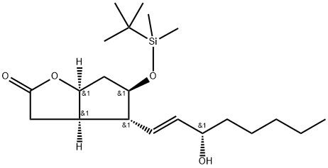 (3aR,4R,5R,6aS)-5-((tert-butyldimethylsilyl)oxy)-4-((S,E)-3-hydroxyoct-1-en-1-yl)hexahydro-2H-cyclopenta[b]furan-2-one 구조식 이미지