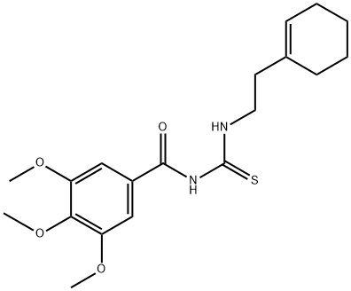 N-({[2-(1-cyclohexen-1-yl)ethyl]amino}carbonothioyl)-3,4,5-trimethoxybenzamide Structure
