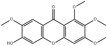 6-Hydroxy-1,2,3,7-tetramethoxyxanthone 구조식 이미지