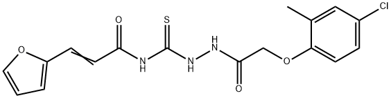 N-({2-[(4-chloro-2-methylphenoxy)acetyl]hydrazino}carbonothioyl)-3-(2-furyl)acrylamide Structure