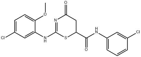 2-[(5-chloro-2-methoxyphenyl)amino]-N-(3-chlorophenyl)-4-oxo-5,6-dihydro-4H-1,3-thiazine-6-carboxamide Structure