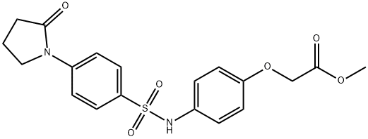 {4-[4-(2-Oxo-pyrrolidin-1-yl)-benzenesulfonylamino]-phenoxy}-acetic acid methyl ester 구조식 이미지