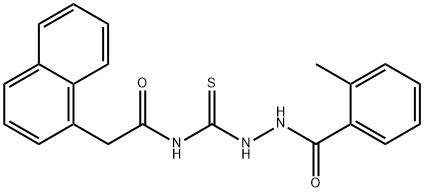 N-{[2-(2-methylbenzoyl)hydrazino]carbonothioyl}-2-(1-naphthyl)acetamide 구조식 이미지