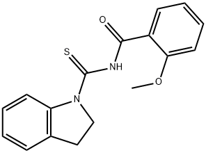 N-(2,3-dihydro-1H-indol-1-ylcarbonothioyl)-2-methoxybenzamide 구조식 이미지