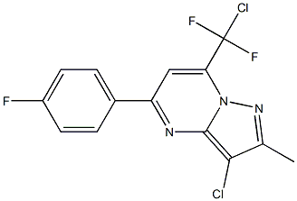 3-chloro-7-[chloro(difluoro)methyl]-5-(4-fluorophenyl)-2-methylpyrazolo[1,5-a]pyrimidine Structure