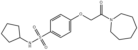 4-[2-(azepan-1-yl)-2-oxoethoxy]-N-cyclopentylbenzenesulfonamide Structure