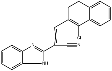 (Z)-2-(1H-benzimidazol-2-yl)-3-(1-chloro-3,4-dihydronaphthalen-2-yl)prop-2-enenitrile Structure