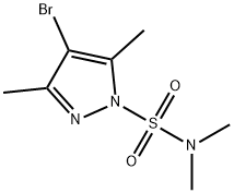 4-bromo-N,N,3,5-tetramethyl-1H-pyrazole-1-sulfonamide 구조식 이미지