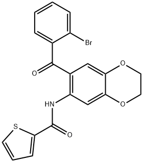 N-{7-[(2-bromophenyl)carbonyl]-2,3-dihydro-1,4-benzodioxin-6-yl}thiophene-2-carboxamide Structure