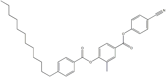 Benzoic acid, 4-[(4-dodecylbenzoyl)oxy]-3-methyl-, 4-cyanophenyl ester Structure