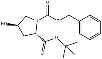 (2S,4R)-4-hydroxy-1-phenylmethoxycarbonylpyrrolidine-2-carboxylic acid tert-butyl ester 구조식 이미지