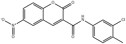 N-(3-chloro-4-methylphenyl)-6-nitro-2-oxo-2H-chromene-3-carboxamide 구조식 이미지