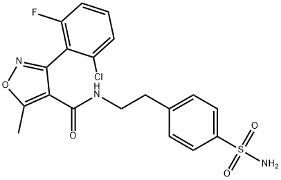 3-(2-chloro-6-fluorophenyl)-5-methyl-N-[2-(4-sulfamoylphenyl)ethyl]-1,2-oxazole-4-carboxamide 구조식 이미지