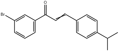 (2E)-1-(3-bromophenyl)-3-[4-(propan-2-yl)phenyl]prop-2-en-1-one 구조식 이미지