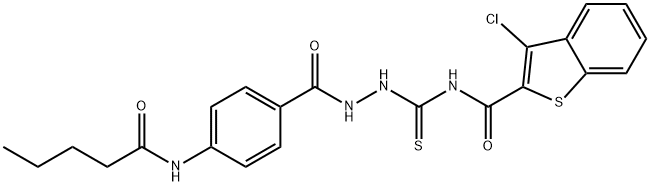 3-chloro-N-[[[4-(pentanoylamino)benzoyl]amino]carbamothioyl]-1-benzothiophene-2-carboxamide 구조식 이미지