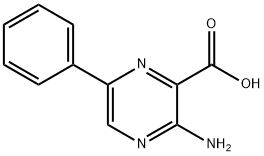3-amino-6-phenylpyrazine-2-carboxylic acid 구조식 이미지