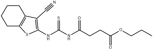 propyl 4-({[(3-cyano-4,5,6,7-tetrahydro-1-benzothien-2-yl)amino]carbonothioyl}amino)-4-oxobutanoate 구조식 이미지