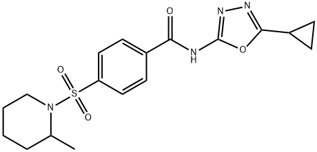 N-(5-cyclopropyl-1,3,4-oxadiazol-2-yl)-4-((2-methylpiperidin-1-yl)sulfonyl)benzamide Structure