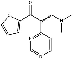 3-(dimethylamino)-1-(2-furyl)-2-pyrimidin-4-ylprop-2-en-1-one 구조식 이미지