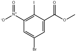 5-Bromo-2-iodo-3-nitro-benzoic acid methyl ester 구조식 이미지
