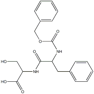 3-hydroxy-2-[(3-phenyl-2-phenylmethoxycarbonylamino-propanoyl)amino]propanoic acid 구조식 이미지