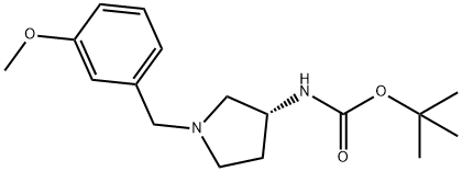 (R)-tert-Butyl 1-(3-methoxybenzyl)pyrrolidin-3-ylcarbamate 구조식 이미지