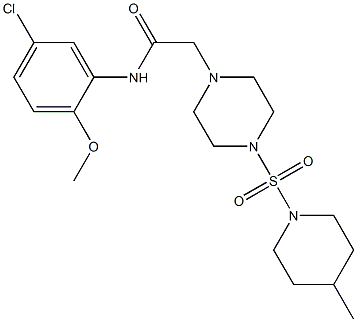 N-(5-chloro-2-methoxyphenyl)-2-[4-(4-methylpiperidin-1-yl)sulfonylpiperazin-1-yl]acetamide Structure