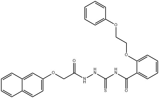 N-({2-[(2-naphthyloxy)acetyl]hydrazino}carbonothioyl)-2-(2-phenoxyethoxy)benzamide 구조식 이미지