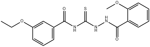 3-ethoxy-N-{[2-(2-methoxybenzoyl)hydrazino]carbonothioyl}benzamide Structure