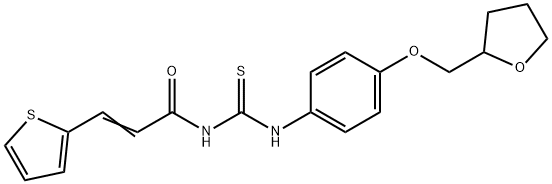 N-({[4-(tetrahydro-2-furanylmethoxy)phenyl]amino}carbonothioyl)-3-(2-thienyl)acrylamide 구조식 이미지