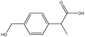 2-[p-(Hydroxymethyl)phenyl]propionic acid 구조식 이미지