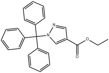 1H-Pyrazole-4-carboxylic acid, 1-(triphenylmethyl)-, ethyl ester 구조식 이미지