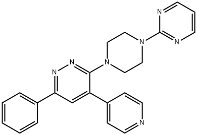 Pyridazine, 6-phenyl-4-(4-pyridinyl)-3-[4-(2-pyrimidinyl)-1-piperazinyl]- 구조식 이미지