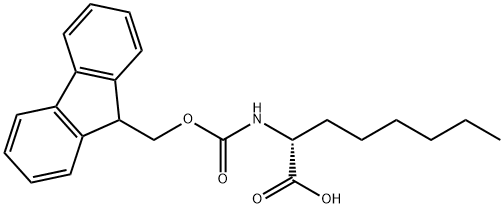 Fmoc-(2R)-2-Amino-octanoic acid Structure