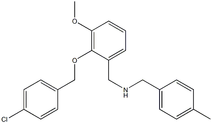 N-[[2-[(4-chlorophenyl)methoxy]-3-methoxyphenyl]methyl]-1-(4-methylphenyl)methanamine Structure