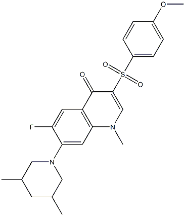 7-(3,5-dimethylpiperidin-1-yl)-6-fluoro-3-(4-methoxyphenyl)sulfonyl-1-methylquinolin-4-one Structure