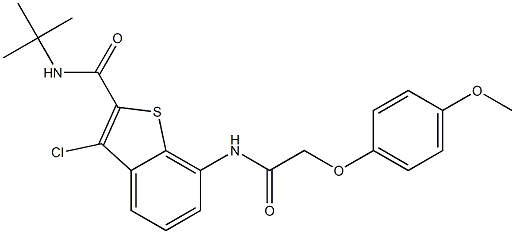 N-tert-butyl-3-chloro-7-[[2-(4-methoxyphenoxy)acetyl]amino]-1-benzothiophene-2-carboxamide Structure