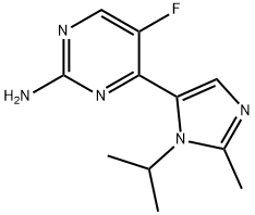 5-fluoro-4-(2-methyl-3-(propan-2-yl)-3H-imidazol-4-yl)pyrimidin-2-amine 구조식 이미지
