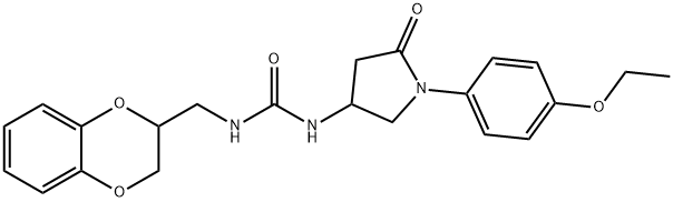 1-(2,3-dihydro-1,4-benzodioxin-3-ylmethyl)-3-[1-(4-ethoxyphenyl)-5-oxopyrrolidin-3-yl]urea Structure