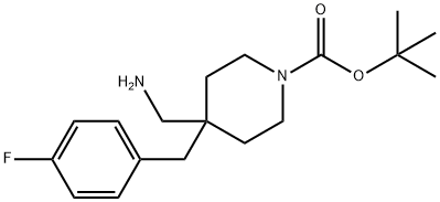 tert-Butyl 4-(aminomethyl)-4-(4-fluorobenzyl)piperidine-1-carboxylate Structure