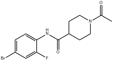 1-acetyl-N-(4-bromo-2-fluorophenyl)piperidine-4-carboxamide 구조식 이미지