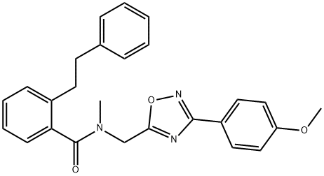 N-[[3-(4-methoxyphenyl)-1,2,4-oxadiazol-5-yl]methyl]-N-methyl-2-(2-phenylethyl)benzamide Structure