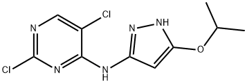 2,5-dichloro-N-(5-isopropoxy-1H-pyrazol-3-yl)pyrimidin-4-amine 구조식 이미지