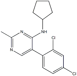 4-Pyrimidinamine, N-cyclopentyl-5-(2,4-dichlorophenyl)-2-methyl- Structure