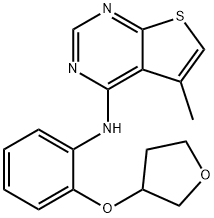 (5-methyl-thieno[2,3-d]pyrimidin-4-yl)-[2-(tetrahydro-furan-3-yloxy)-phenyl]-amine 구조식 이미지