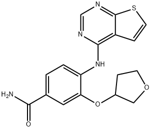 3-(tetrahydrofuran-3-yloxy)-4-(thieno[2,3-d]pyrimidin-4-ylamino)-benzamide Structure