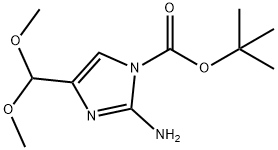 1H-Imidazole-1-carboxylic acid, 2-amino-4-(dimethoxymethyl)-,1,1-dimethylethyl ester 구조식 이미지