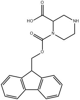 Piperazine-1,2-dicarboxylic acid 1-(9H-fluoren-9-ylmethyl) ester 구조식 이미지